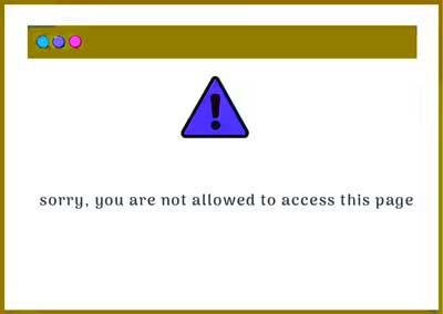 sorry you are not allowed to access this page