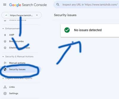 Google Search console security issues