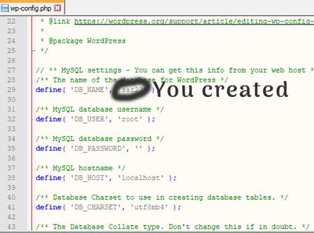 Editing wp-config file