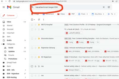 Gmail Search box
